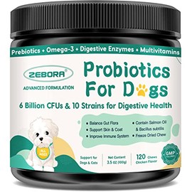 Dog Probiotics and Prebiotics for Digestive Health and Skin Care, 99 Chews