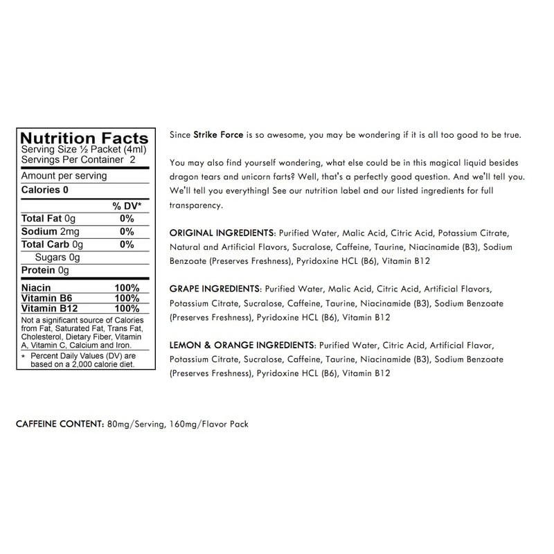 Strike Force Energy Drink Mix - Original Flavor - Natural