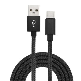 MECCANIXITY 6.56ft USB Type C Charger Cable, 2.4A Type-C to USB A Braided Charging Cord Data Transfer Cable for Tablet Phone LED Desk Lamp Drone, Black