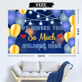 WeBenison We Missed You So Much Backdrop Welcome Home Party Photography Background Banner Going Away Officially Retired Party Outdoor Indoor Banner Decorations Wall Decor 6x4 ft