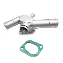 Giuqa New Aluminium Thermostat Housing Coolant Hose Flange Radiator 06A121133D Fits for VW Golf Jetta 2.0 L4 1999 2000 2001 2002 2003 2004 2005 2006 06A 121 132 06A121132