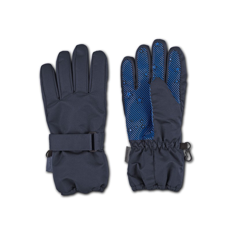 Sterntaler Unisex Children's Finger Gloves Grip Print, navy