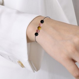 yfstyle Healing Spiritual Crystal Bracelets Anxiety Relief Bracelets Empath Protection Bracelet for Women Men Jewelry Gifts-Safe Travel