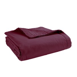 LANE LINEN Classic 3 Layer 100% Cotton Blanket, Gets Softer with Every Wash, for Versatile Use Like Camping, Travel, Guest Rooms and Outdoor Settings, King Size - Windsor Wine