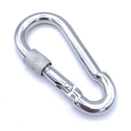 Fire Brigade Carabiner Hooks with Screw Cap Diameter 6 x 60 mm Galvanised Embossed Load Capacity (WLL): 120 kg Similar to DIN 5299 Shape: C (Diameter 6 x 60 mm, Pack of 5)