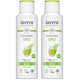 lavera lavera Pflegeshampoo Family - ohne Silikone - Schwungvolles Volumen & gestärktes Haar - vegan - Naturkosmetik - 250 ml (Packung mit 2)