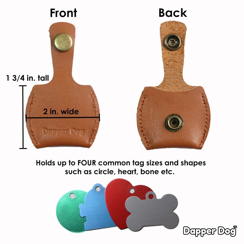 Dapper Dog Leather Dog Tag Silencer (Brown)