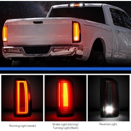 Gubebaili LED Tail Light Fit for Chevy Colorado/Fit for GMC Canyon 2015-2022 (Factory Halogen Type) Rear Brake Lamp Taillight Assembly, Black Housing Smoke Lens