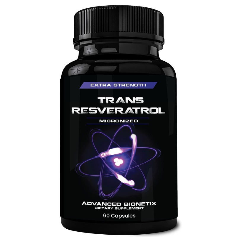 Advanced Bionetix 2X Potency Micronized Trans Resveratrol Supplement. 1200mg per