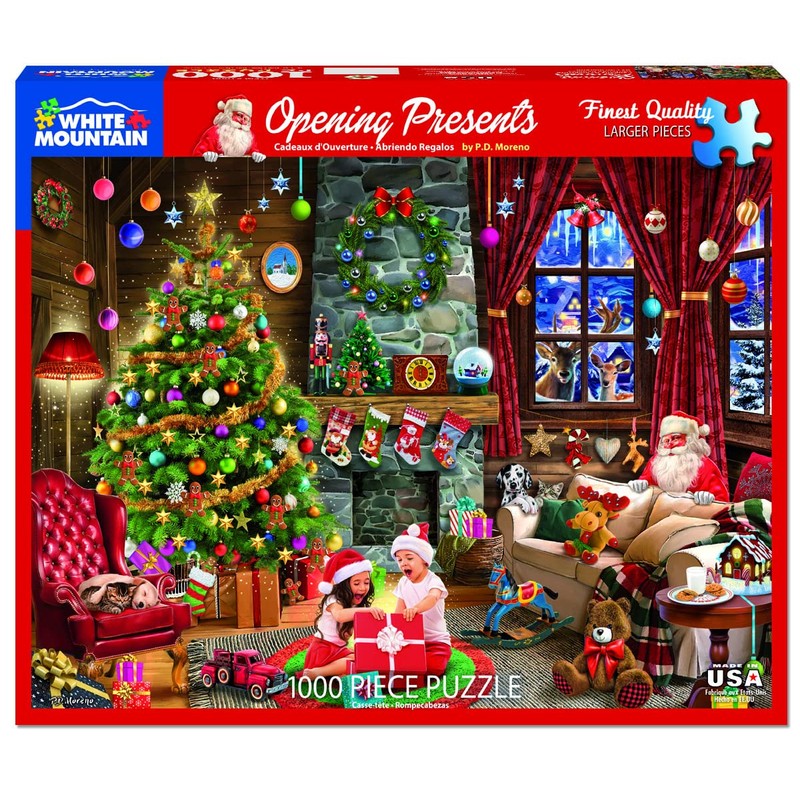 White Mountain Puzzles Opening Presents, 1000 Pieces Jigsaw Puzzle