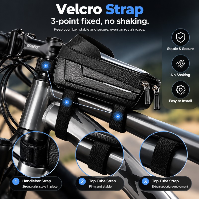 Bicycle Frame Bag for Phone & Essentials Storage – EVA