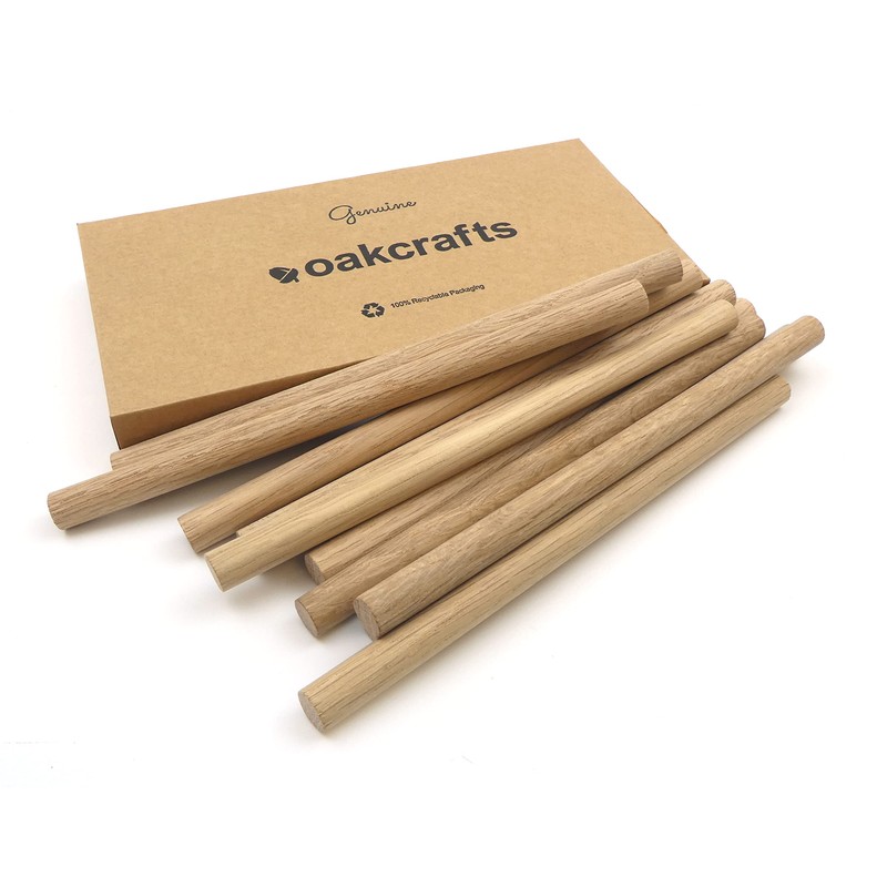 Premium Quality European Oak Dowel 200mm Long (12mm - Pack