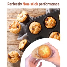 Bake Choice Non-stick 200pcs Standard Cupcake Liners for Baking, Natural, Food-grade Cupcake Wrapper, Greaseproof Parchment Muffin Liners