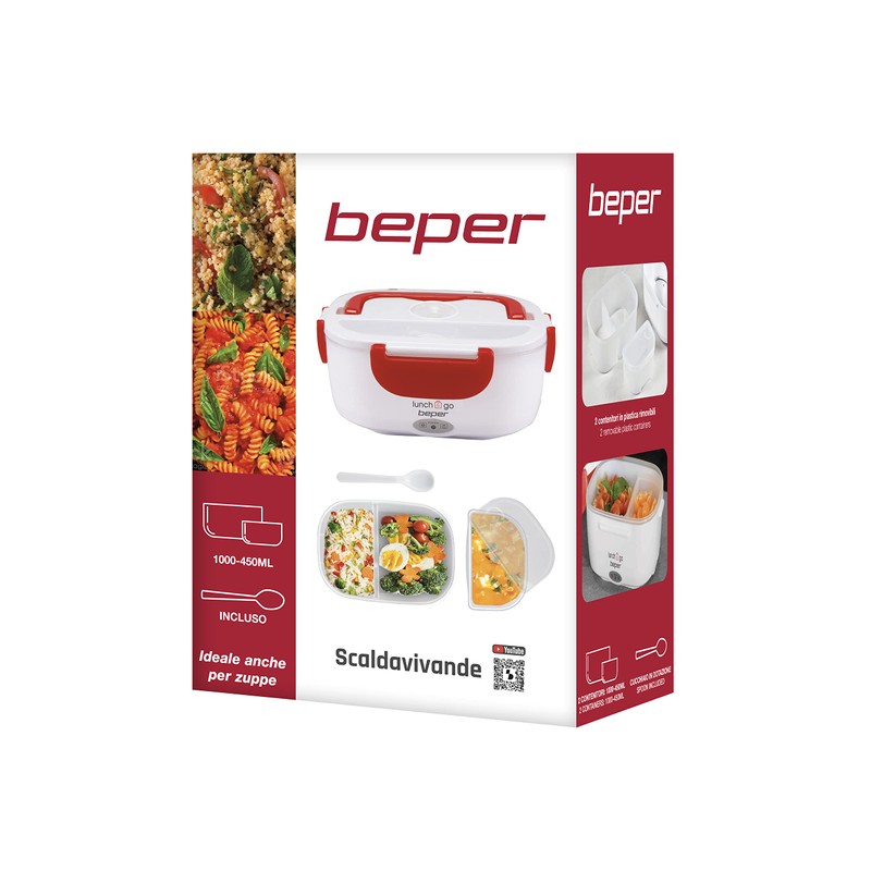 Beper Lunch & Go - Wärmende Lunchbox, tragbarer elektrischer Speisenwärmer,