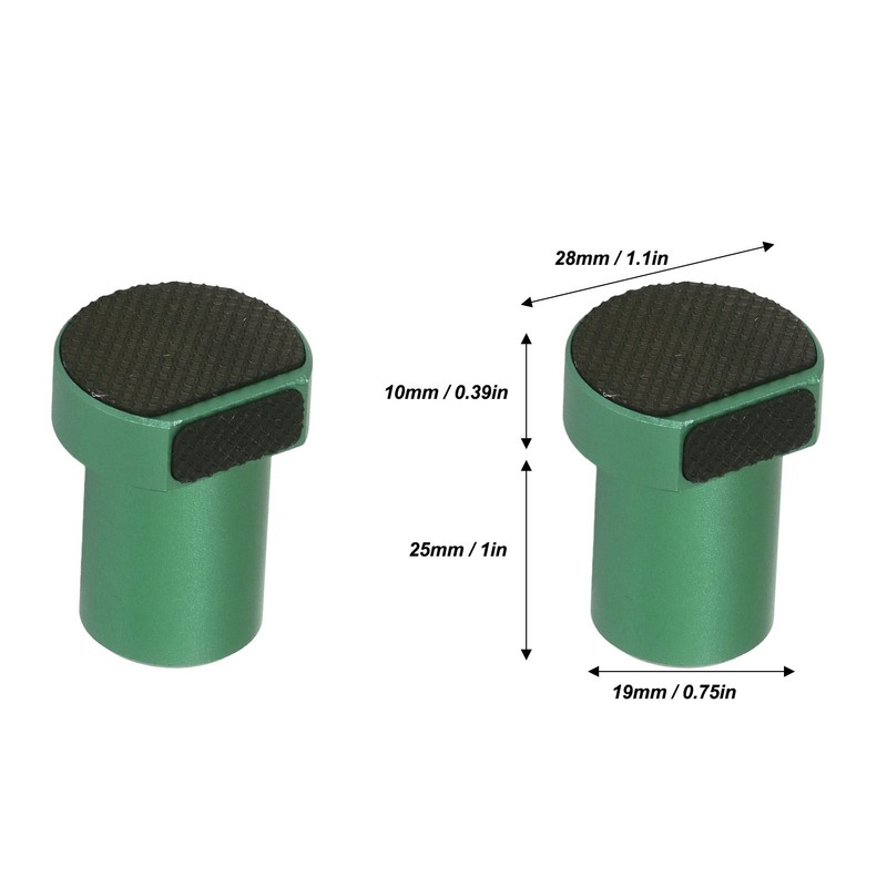 4 Pcs 19mm Bench Dog Green Aluminum Alloy Workbench Peg