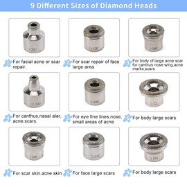 9 PCS Microdermabrasion Tips and 3 Wands, Yofuly Dermabrasion Replacement Tips, Microdermabrasion Machine Accessories with Cotton Filter