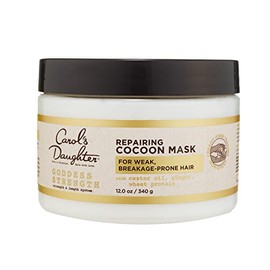 Carol's Daughter Goddess Strength Repairing Cocoon - Máscara hidratante para ondas, rizos y bucles, tratamiento capilar con aceite de ricino, 12 onzas