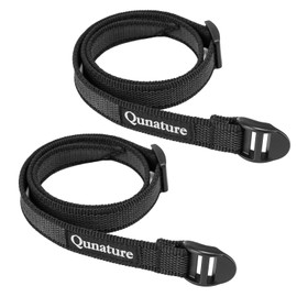 Qunature Tie Down Straps Pack of 2, Abrasion-Resistant Non-Slip Suitcase Strap Tie Down Straps Short for Outdoor Camping Bicycle Carrier Travel Suitcase Car Roof Luggage Tent Sleeping Bag Black