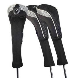 Andux Long Neck Golf Hybrid Club Head Covers with Interchangeable No. Tags Pack of 3 CTMT-01 (Grey)