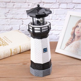 OSALADI 1pc Outside Solar Lights Well Covers for Garden Solar Light Lighthouse Lawn Ornament Solar Lamp Solar Lights Outdoor Garden Lighthouse Lighthouses to Rotate Outdoor Light Led