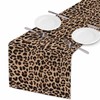 HOSNYE Table Runner Brown Leopard Pattern,Cotton Linen Table Runner Decoration