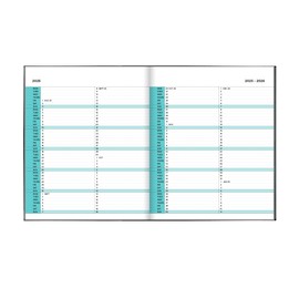 Pirongs Page-a-day 2024-2025 Green Academic Diary (Slightly wider than A5)