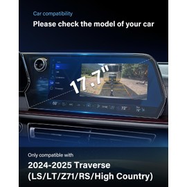 WEIPIN For 2024-2025 Traverse (LS/LT/Z71/RS/High Country) Screen Protector 17.7 Inch Nano Anti-Scratch Ultra-Tough Touchscreen *2 + 11 Inch Dashboard *2 Accessories - No More Scratch&Fingerprint