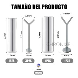 Chronixel Kit 8 Iman Crear Efecto Ojo Gato Corazon Unas+1440 Cristal