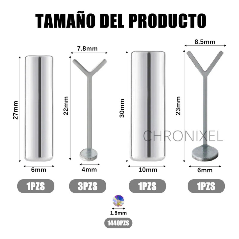 Chronixel Kit 8 Iman Crear Efecto Ojo Gato Corazon Unas+1440