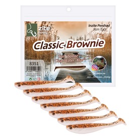 Zite Fishing Inzite Pershad 8 cm - Gummiköder für Hecht-Angeln - Bauchige Silhouette & kräftiger Schwantteller - 7 Stück - Jig, Finesse & Offset-Montagen auch Dropshot Angeln (Classic Brown)
