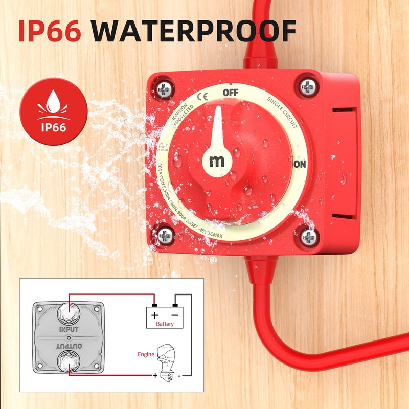 Battery Disconnect Switch 12V 48V Marine Battery Cut Off Switch