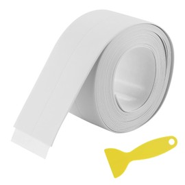 Selbstklebendes Dichtungsband, Abdichtungsband, Dichtungsband mit 1 Stück gelben Schaber, für Küche, Bad, Toilette, Wandecke (3.8cm x 3.2m)