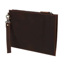 GRANVEL Clutch Bag, Second Bag, Men's, Genuine Leather, For Weddings, Ceremonial Occasions, Braun