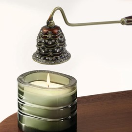 Nicerity Candle Snuffer, Elegant Candle Extinguisher Candlesnuffer with Long Handle to Safely Extinguish Candles for Candle Accessories Gift (Brown)