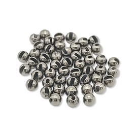 Orurdo QB500120b08n0 Tungsten Fly Tying Beads, Round Shape, Vertical Slit Type, Pack of 50 (Black Nickel, 0.2 inches (5.5 mm)