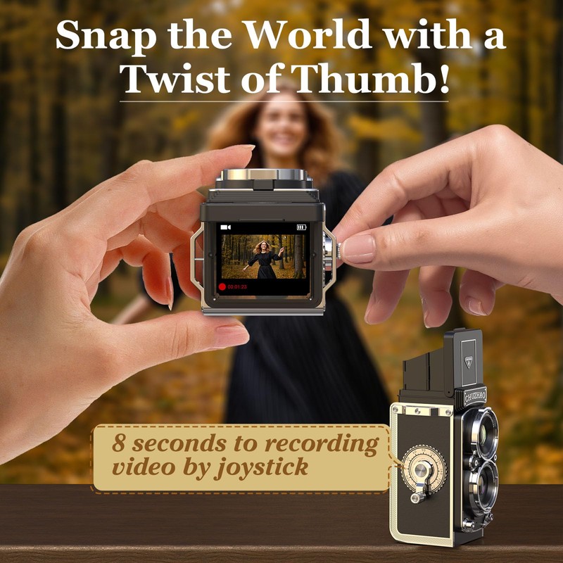 Retro Mini Digital Camera, 1080P FHD Video 12MP Autofocus Vlogging
