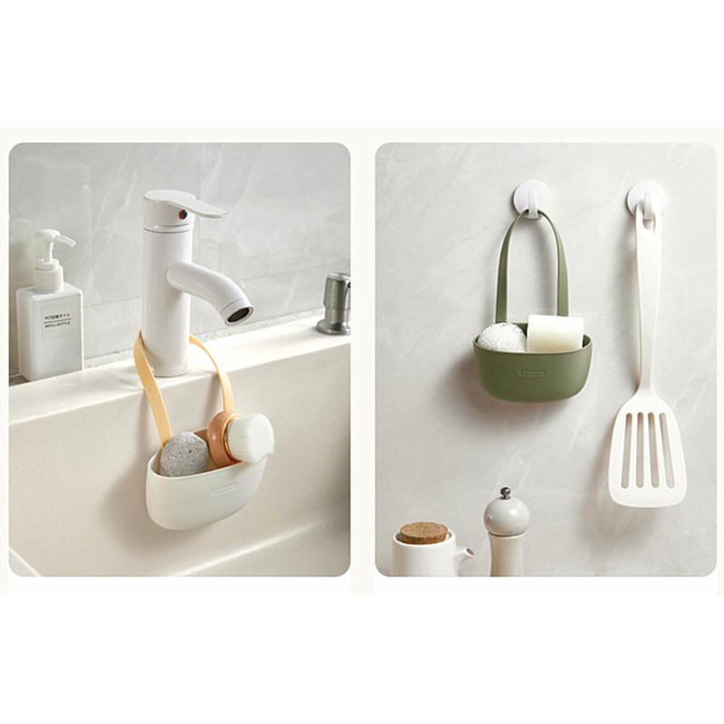 Kinteshun Kitchen Sink Caddy Sponge Holder Hang Basket for Scrubber