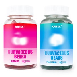 OUFEX Combo Pack - Curvaceous Bears Gummies, Peach Gains Gummies, Workout Aid for Women - Multivitamins, Soy Free, Healthcare Fitness - Curvaceous Bears: Breast Gummies