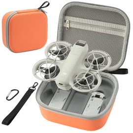 BEHORSE Neo Carrying Case,Porable Outdoors Hiking Traveling Waterproof PU Leather Carrying Storage Bag for DJI NEO Drone Aceessories (Vibrant Orange)