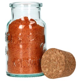 MamboCat Spice Jars with Corks Round I 6 Small Glass Containers for Storage for Spices - Salt - Pepper - Herbs I Cork Jars for Filling - Glass Storage Container Empty 125 ml
