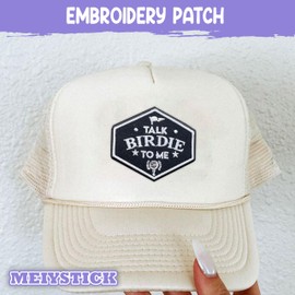 MEIYSTICK Talk Birdie to Me Embroidery Patches for Clothes Backpacks Hats Jeans Bags, Funny Quote Golf Size 3" Iron Patch or Sew On Patches, Master Golf Applique Embroidery Patches, Gift for Golfers