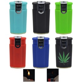 Techno Torch Soft Flame & Wind Proof Flame Dual Flame Torch Refillable Lighter - Baby Blue