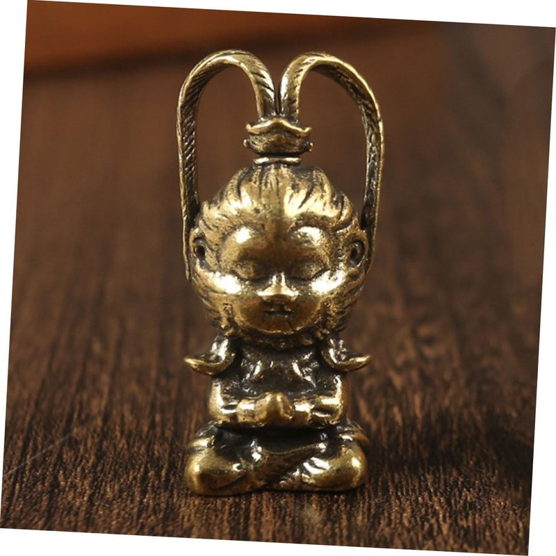 ULTECHNOVO Copper Craft Monkey King Pendant Antique Wukong Hanging Decor