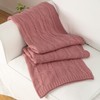 Aormenzy Dusty Pink Knit Throw Blankets Cable Knit Decorative Throw