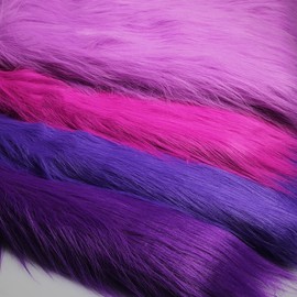 DIY Fabric Purple Faux Fur Fabric Long Stack 12 cm Luxury Shaggy Fur Fabric for Crafts Photo Prop Background Fursuit Rugs Costumes Fashion Decoration Cosplay 50 x 170 cm Colour: 3 Purple)