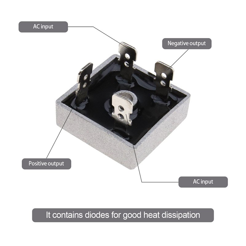 EMSea 4Pcs KBPC5010 Rectifier 1000V 50A 4 Pins Metal Case