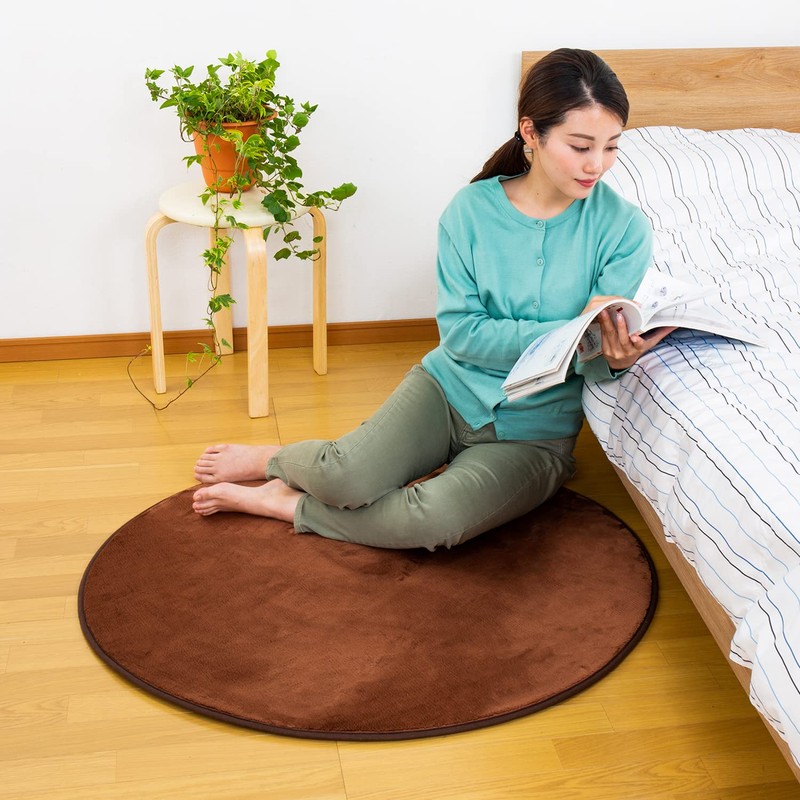 Astro Smooth Touch Round Rug, Brown Carpet, Soft and Smooth,