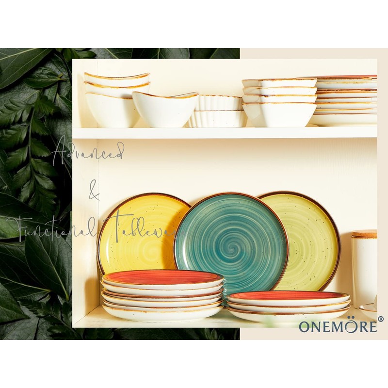 ONEMORE Porcelain Dinner Plates 8.5 inch Dessert Salad Plates Ceramic