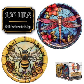 Supa Ant Canning Lids Regular Mouth (100pcs) Decorative Tin Canning Lids Regular Mouth (Glass Window) Buckle Proof and Rust Proof - Perfect Fit Can Lid for Mason Jars Canning Supplies