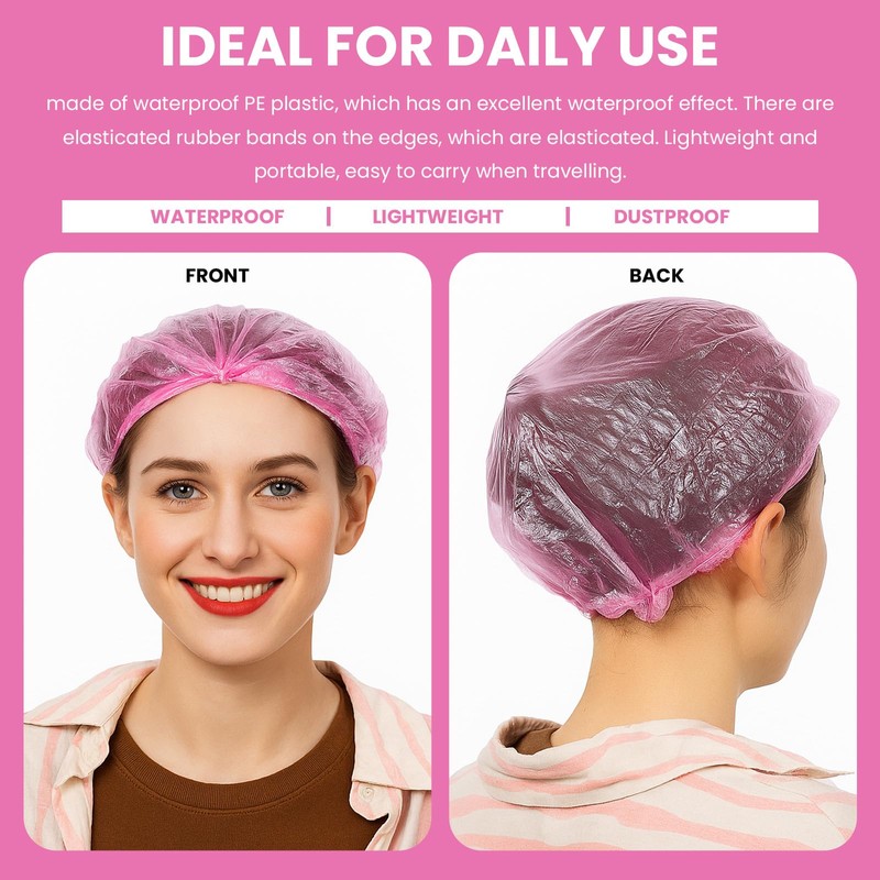 100 Pcs Disposable Shower Caps, Shower Caps Disposable, Waterproof Shower